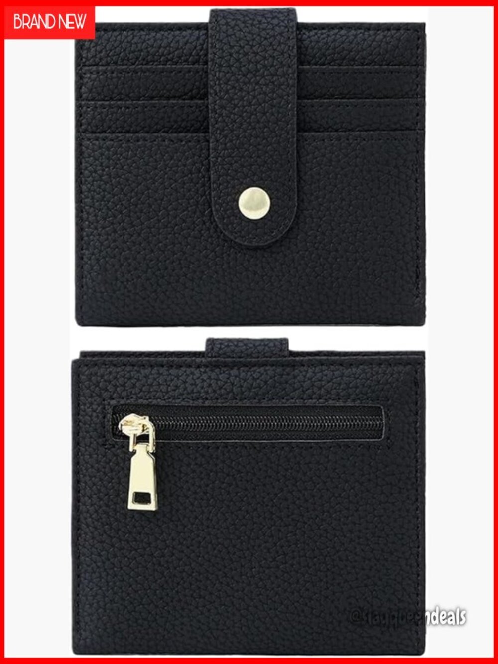 Slim RFID Blocking Bifold Vegan Leather Wallet with Zipper Pocket